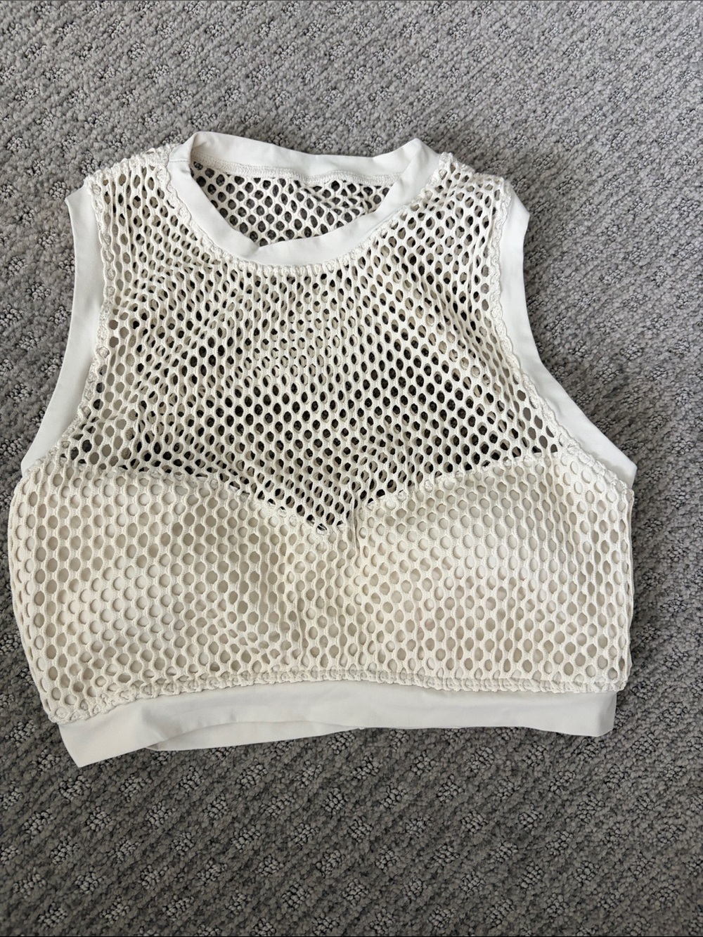 Robin Piccone cream Mesh Swimwear top size small